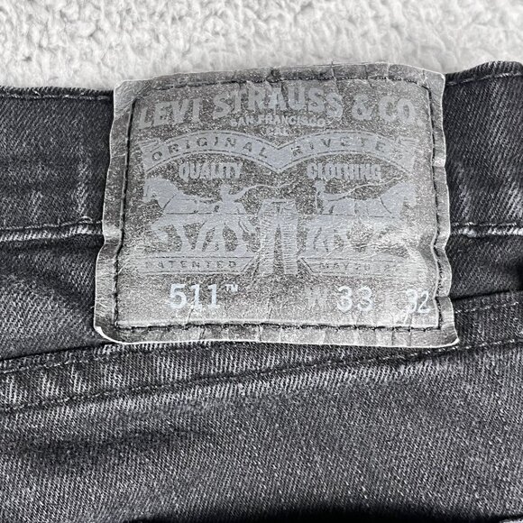 Levi's 511 Mens Black Slim Fit Jeans Size 34 x 32 - Picture 3 of 5